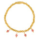 Elastic Bracelet with Round Gemstone Charms • Rhodonite