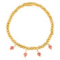 Elastic Bracelet with Round Gemstone Charms • Rhodonite
