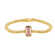 Armband mit rechteckigem Glasstein und Kugelrand • Ruby Wine