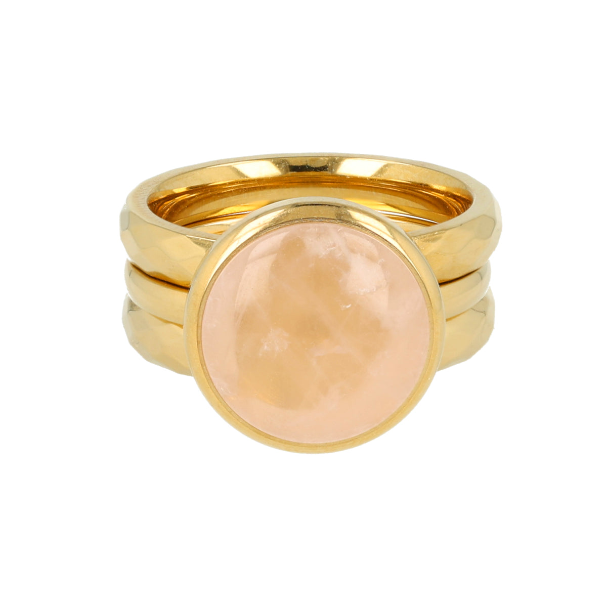 Gold ring set - Rose Quartz