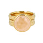 Set goldene Ringe - Rosenquarz