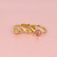 Goldene Ring-Set Rosenquarz