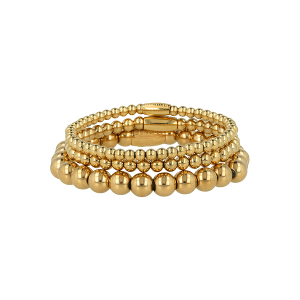 Gouden kralenarmbanden set