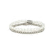 Armband-Sets Silber mit weißen Perlen