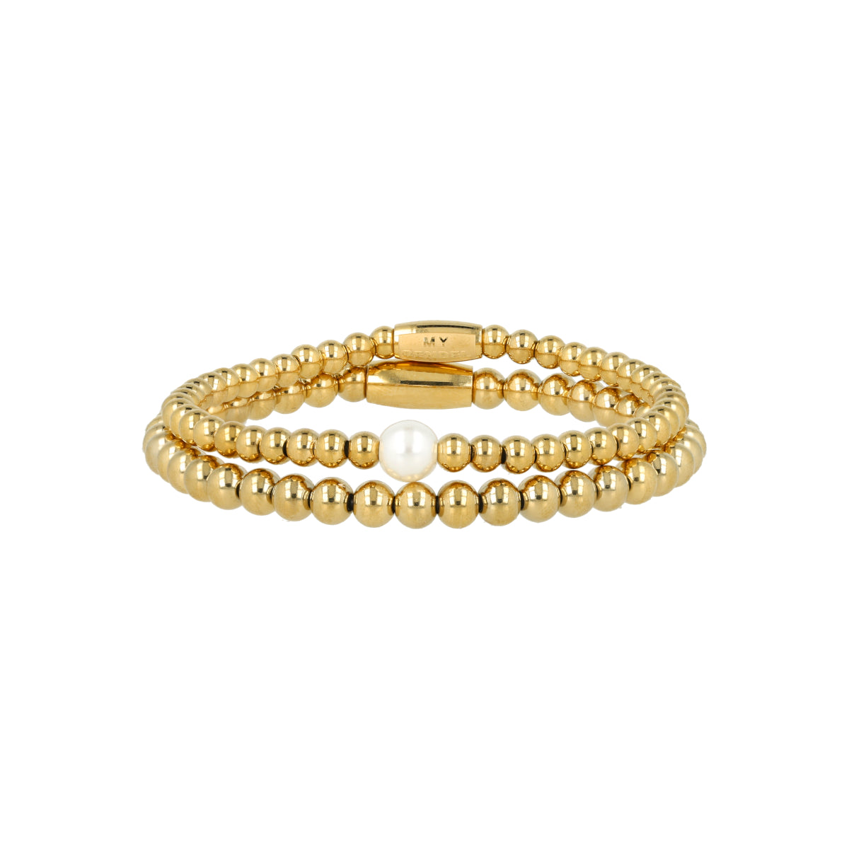Armbandset mit weißer Perle