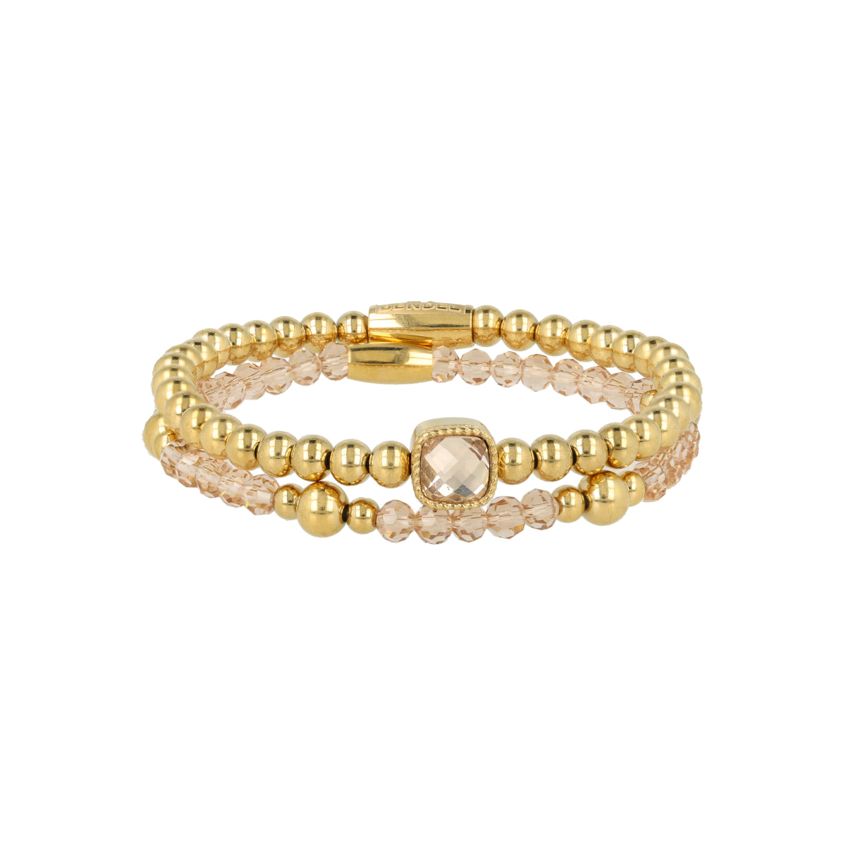 Armbandset mit rauchigem Topas-Glasstein