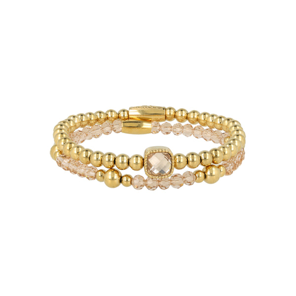 Bracelet set with Smoky Topaz glass stone