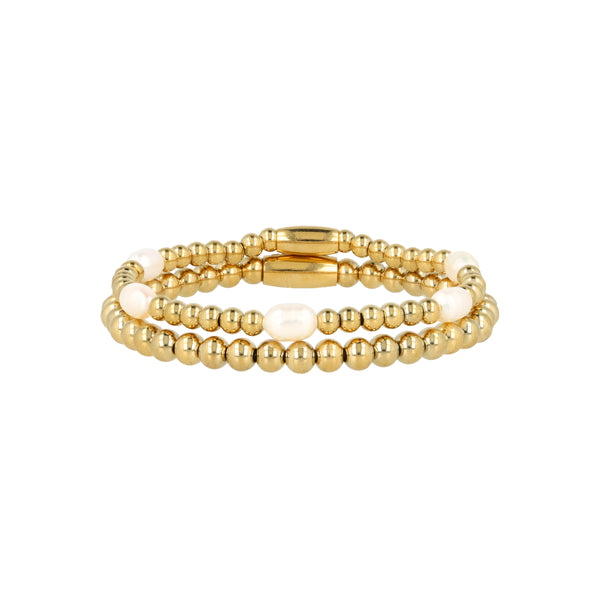 Bracelet set with freshwater pearls