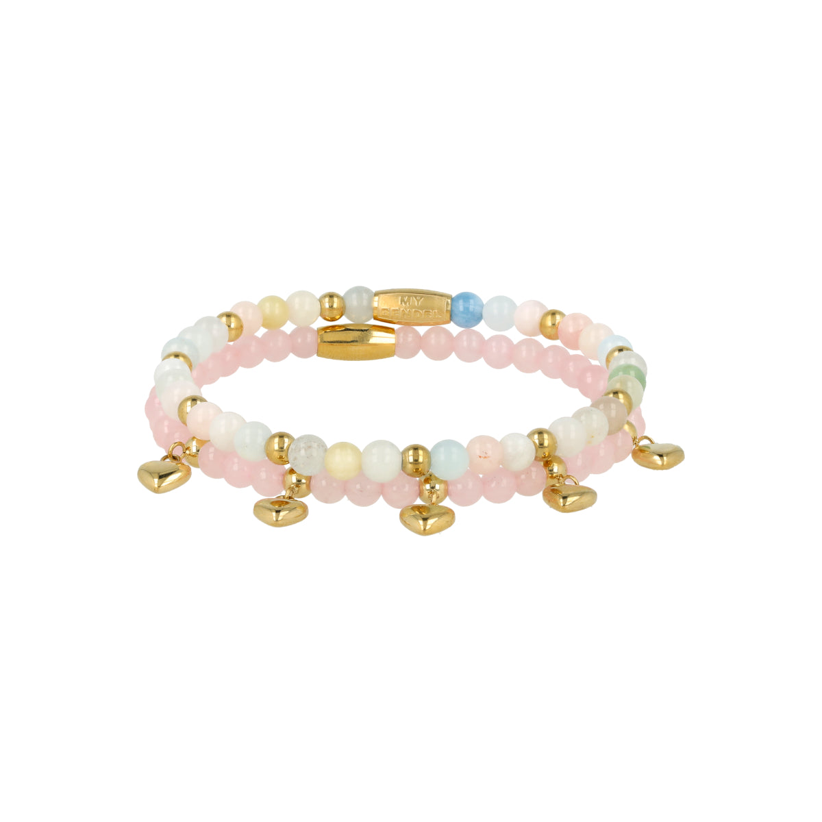 Armband-Set mit rosa Edelsteinen