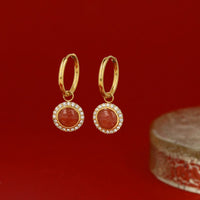 Berry Quartz Oorbellen – Goudkleurig & Glamorous - My Bendel