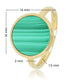 Gold ring with Malachite - unique green stone - Stainless steel