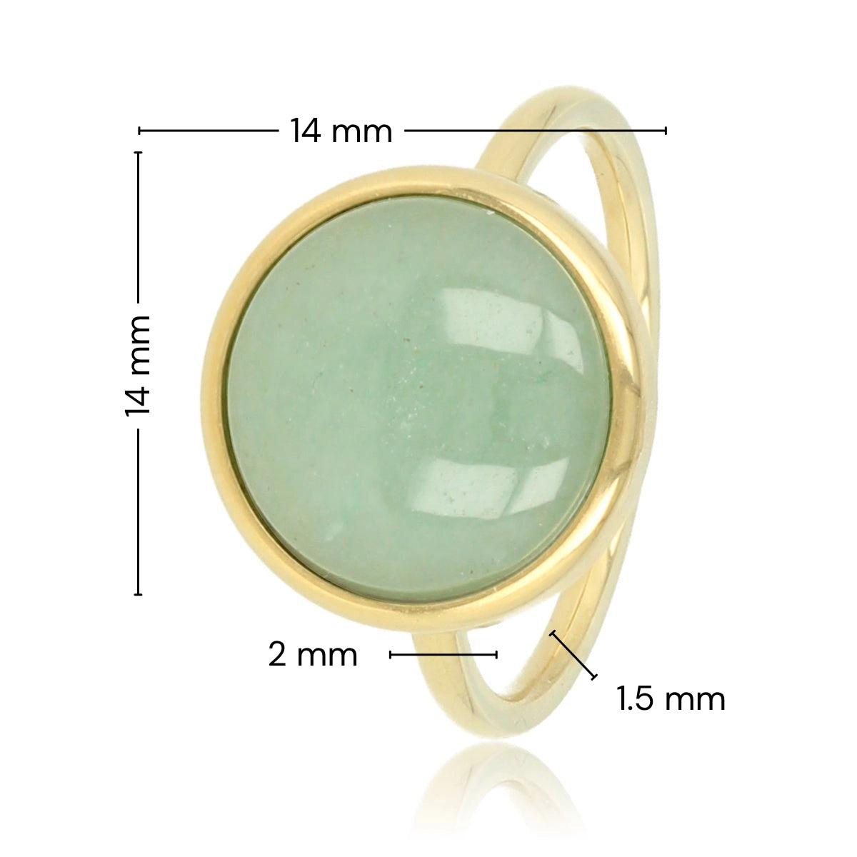 Goldener Ring - grüner Fluorit - Selbstvertrauen & Fokus