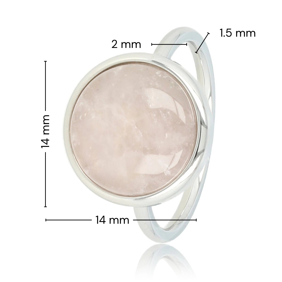 Zilveren ring - unieke Rose Quartz edelsteen - liefdevol