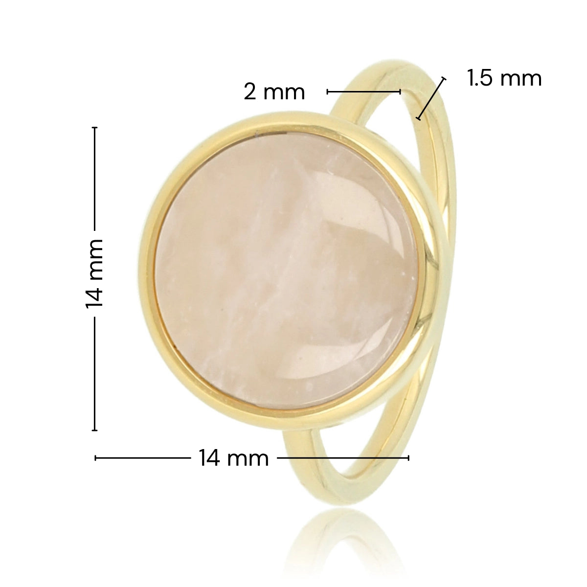 Golden Ring with Unique Rose Quartz Gemstone