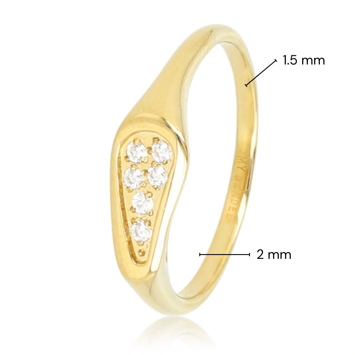 Einzigartiger Ring mit Zirkonia