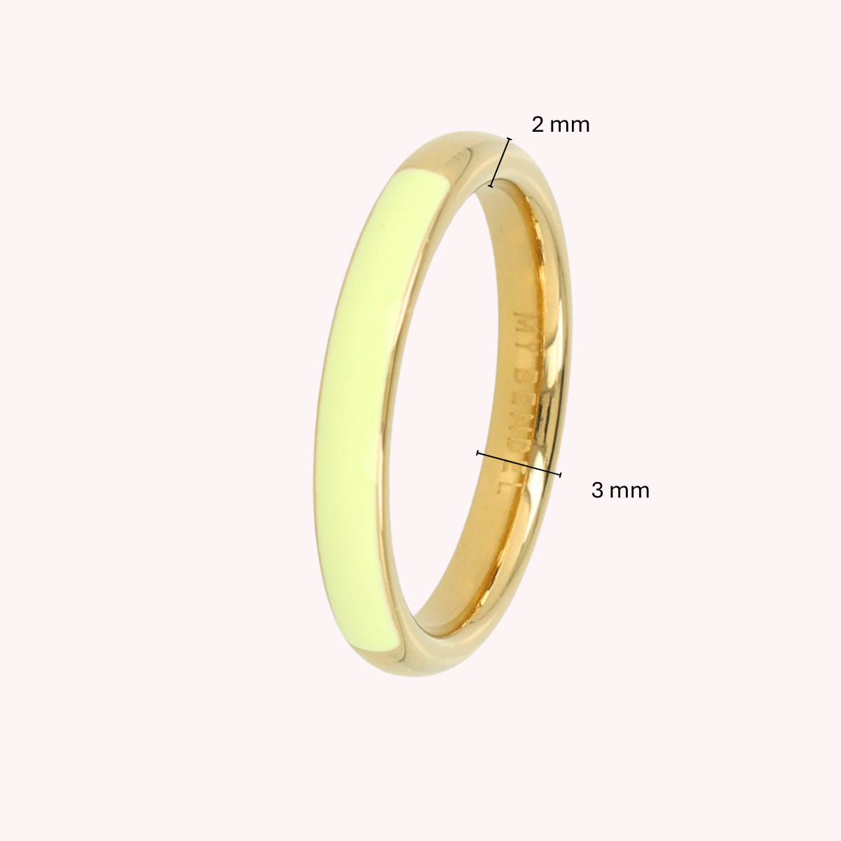 Gouden ring - half epoxy groen - 3mm breed - stijlvol accessoire