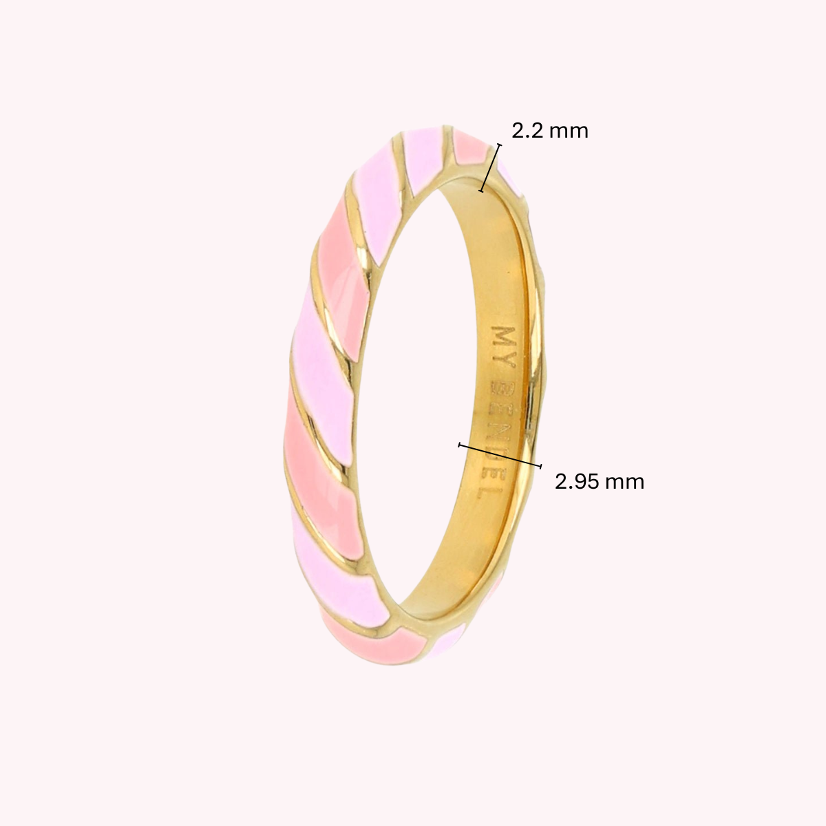Goldener Ring - rosa und lila Epoxid - bunte Note