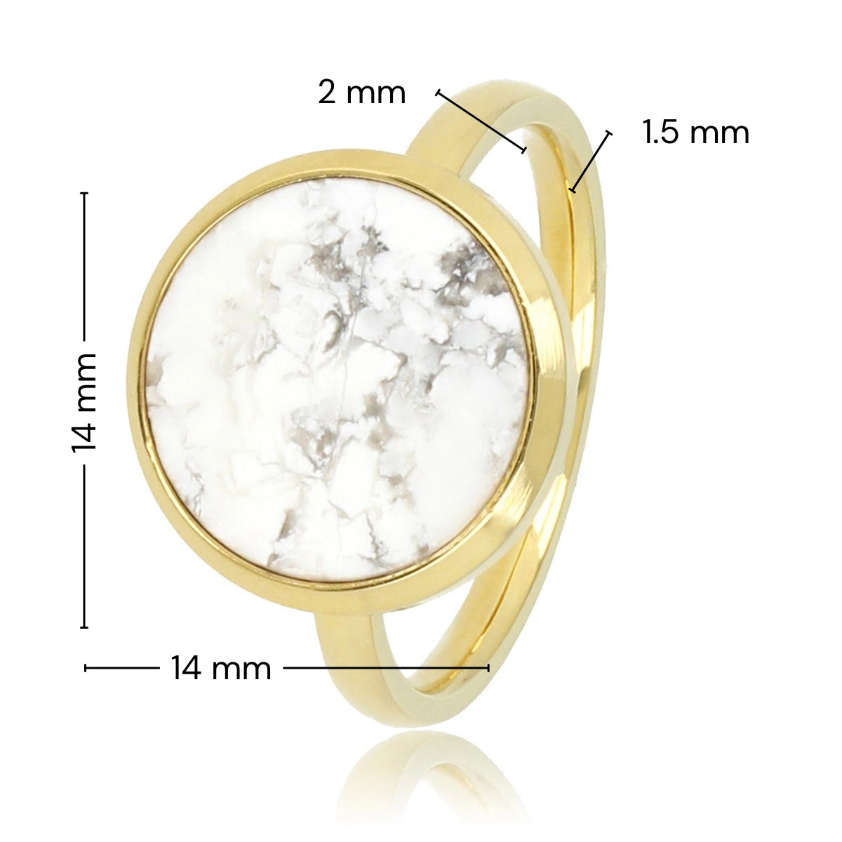 Goldener Ring - Marmorierter Edelstein - Einzigartiger Schmuck