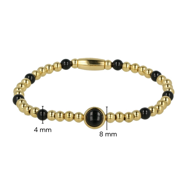Gouden Armband met Onyx kralen - Stijlvol & Beschermend