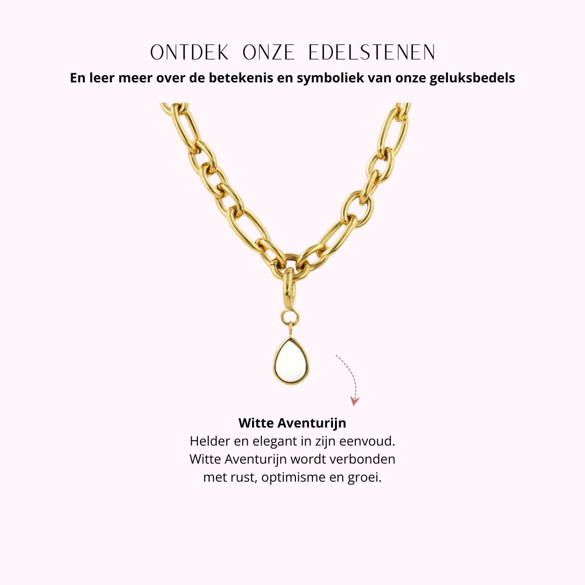 Kette mit Weißem Aventurin - Geburtsstein April