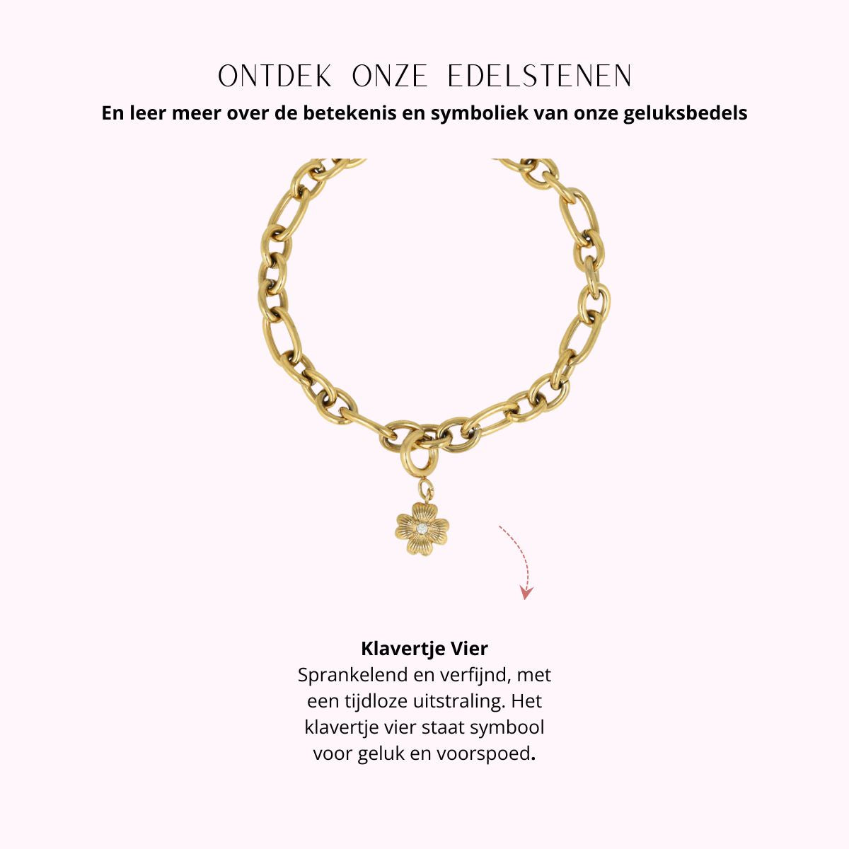 Gliederarmband mit Kleeblatt