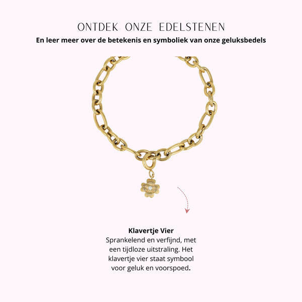 Schakelarmband met Klavertje