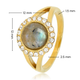 Eleganter Ring mit Edelstein & Zirkonia • Labradorit