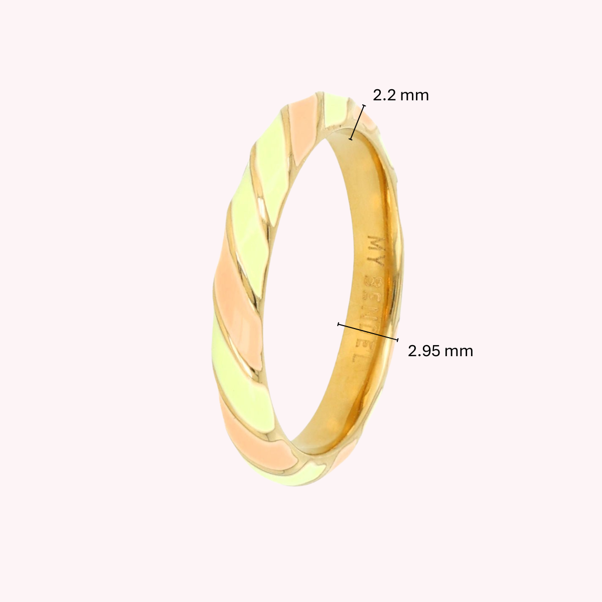 Goldener Ring - orange und grünes Epoxid - farbenfrohes Accessoire