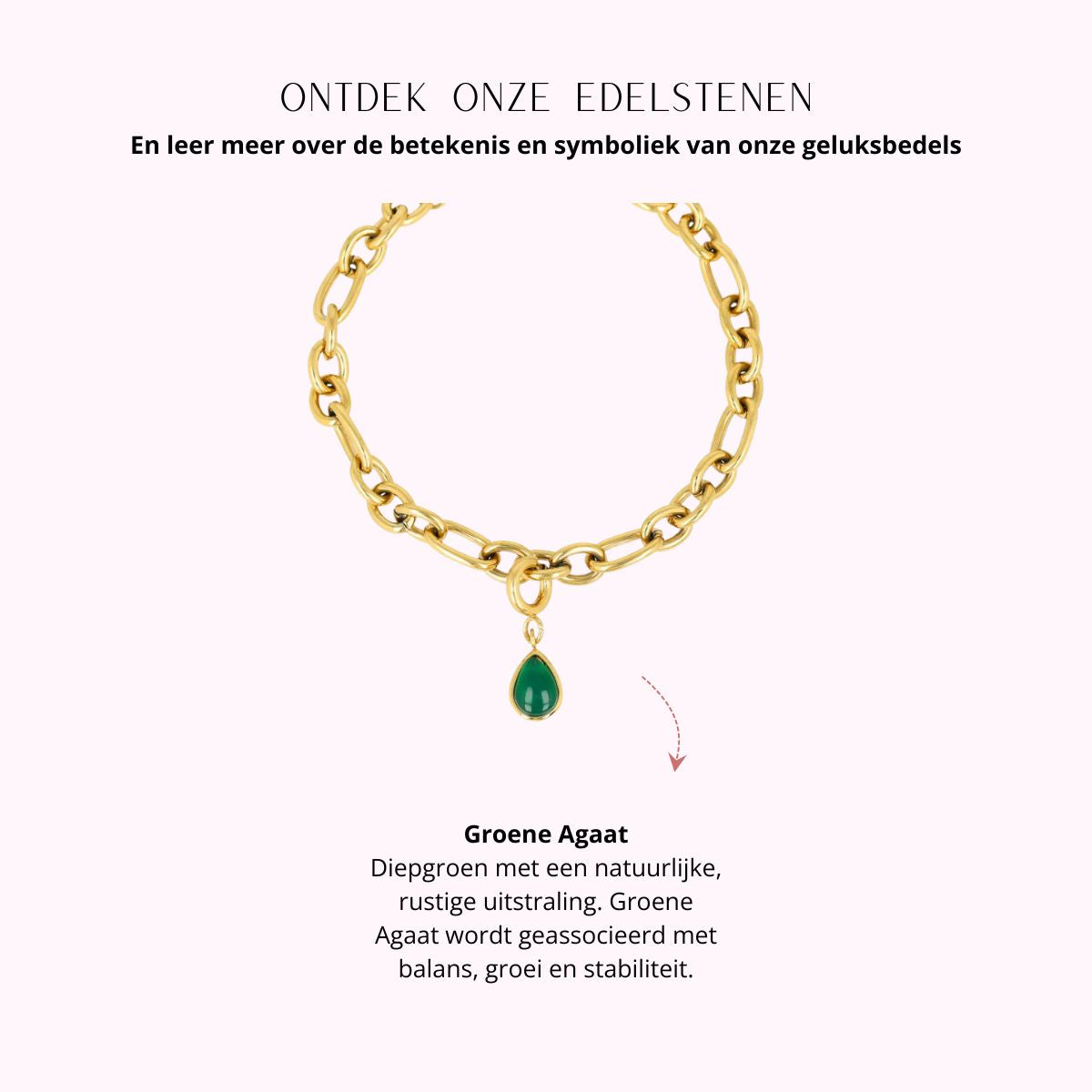 Armband met Green Agate - Geboortesteen Mei