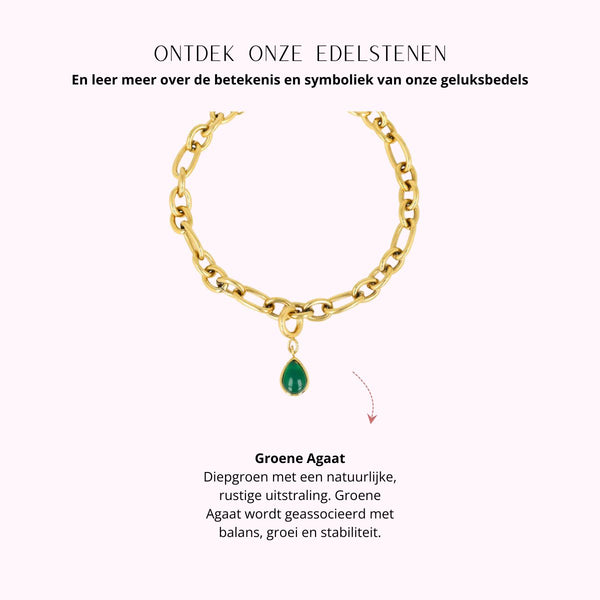 Armband met Green Agate - Geboortesteen Mei