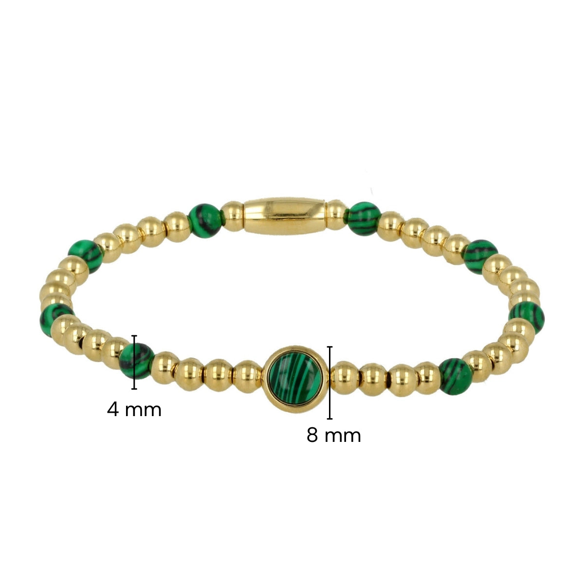 Edelstenen armband met Malachite bedel