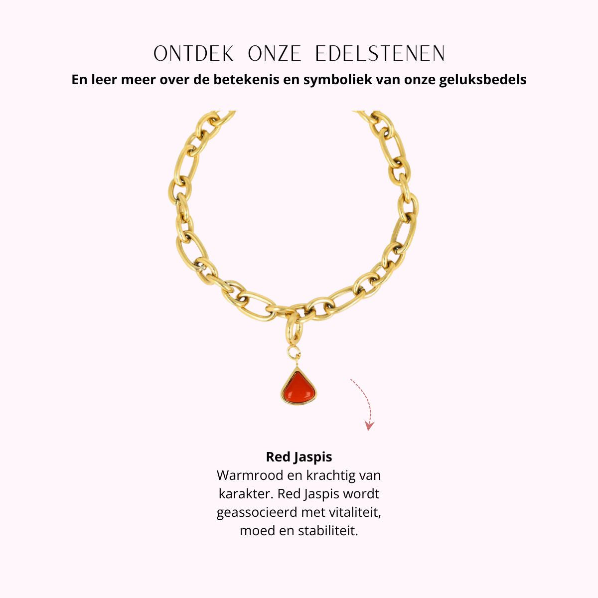 Armband met Red Jasper - Geboortesteen Januari