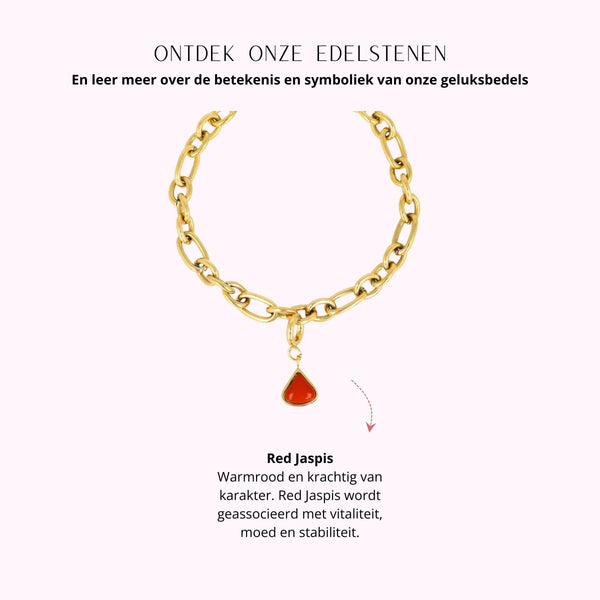 Armband met Red Jasper - Geboortesteen Januari