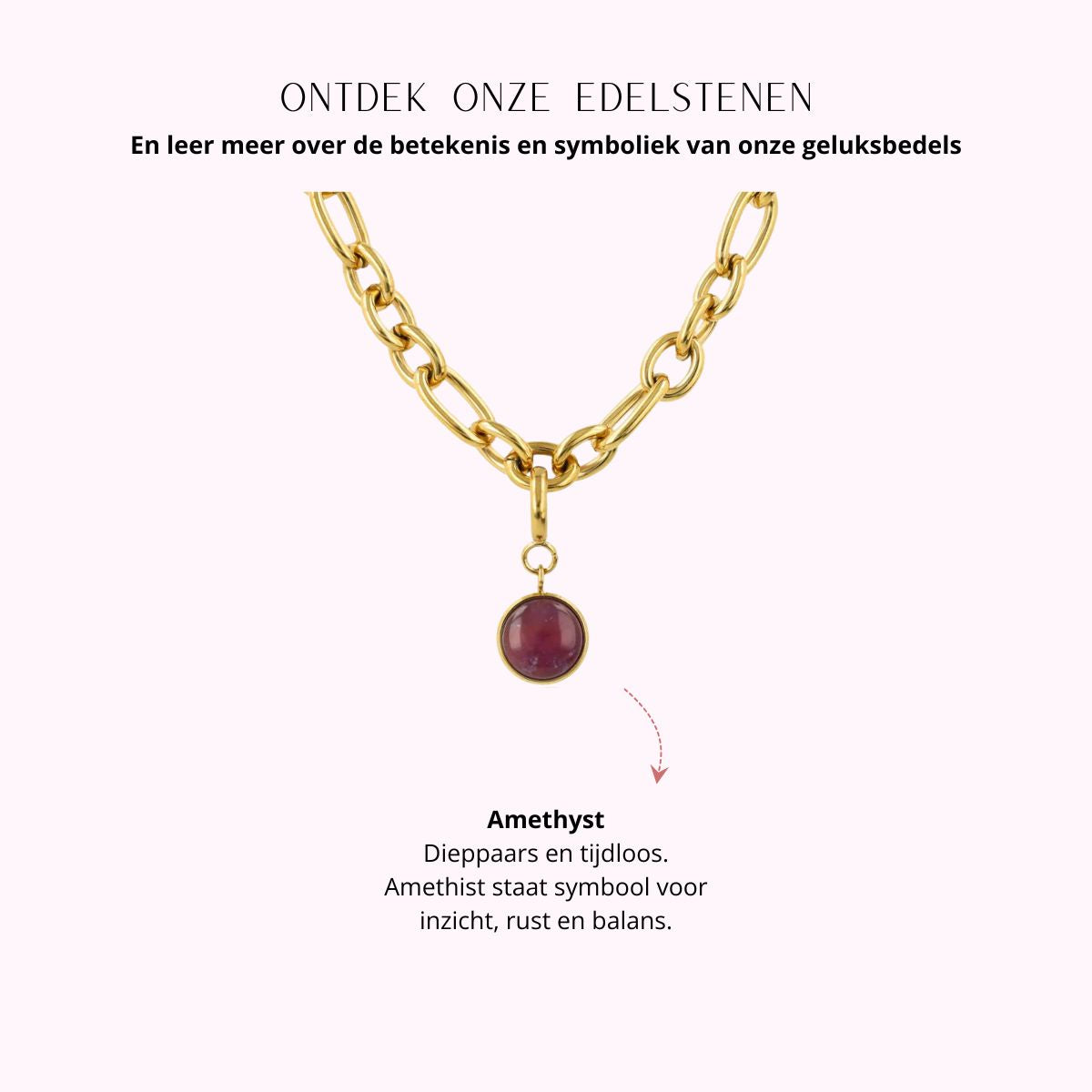 Ketting met Amethyst - Geboortesteen Februari
