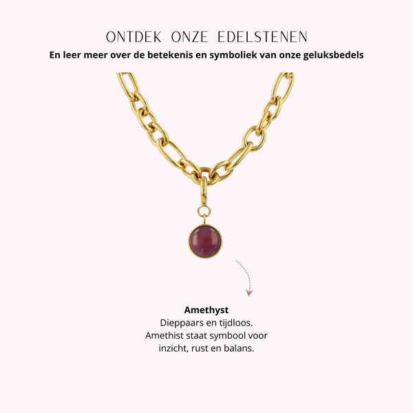 Ketting met Amethyst - Geboortesteen Februari