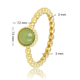Beaded Ring with Round Gemstone • Green Aventurine