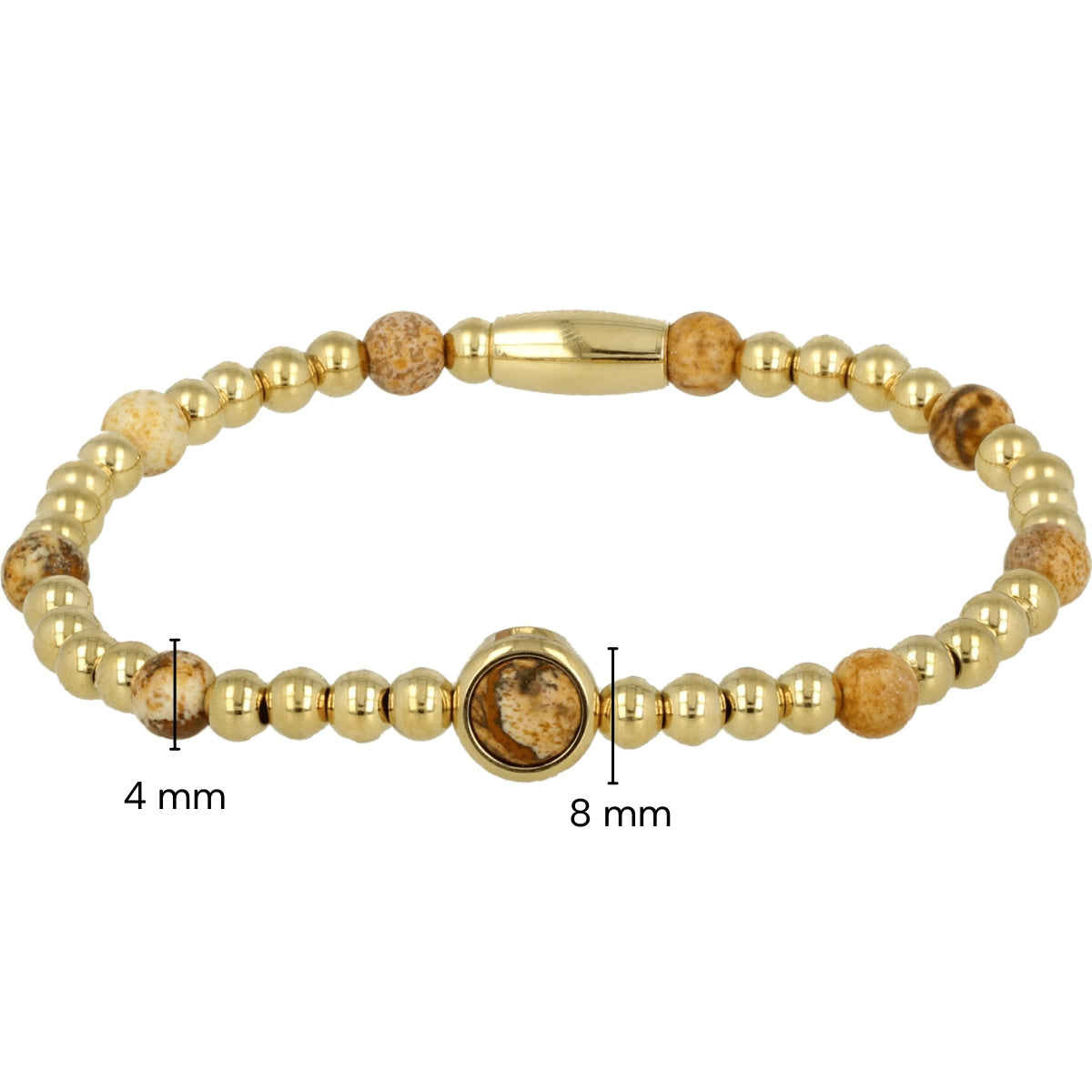 Gold Charm Bracelet with Picture Jasper Gemstone
