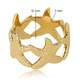 Brede gouden ring - Speelse zeesterren - Zomerse charme