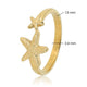 Gold ring - two gold starfish - summery look