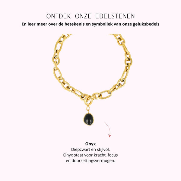Armband met Onyx - Geboortesteen December
