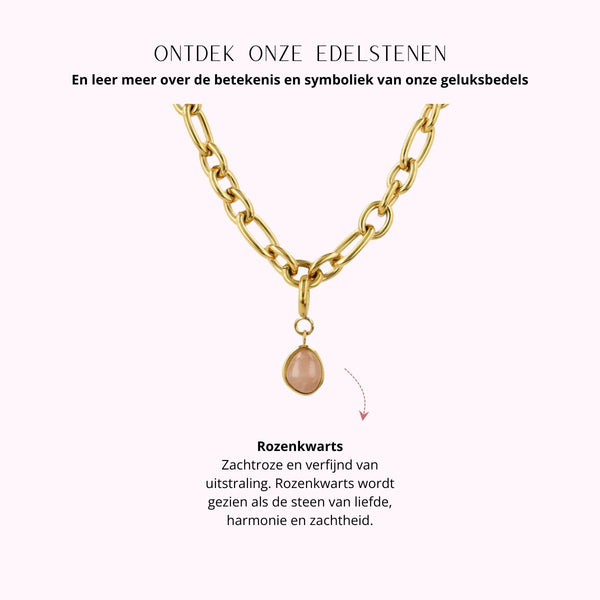 Necklace with Rose Quartz - Birthstone October