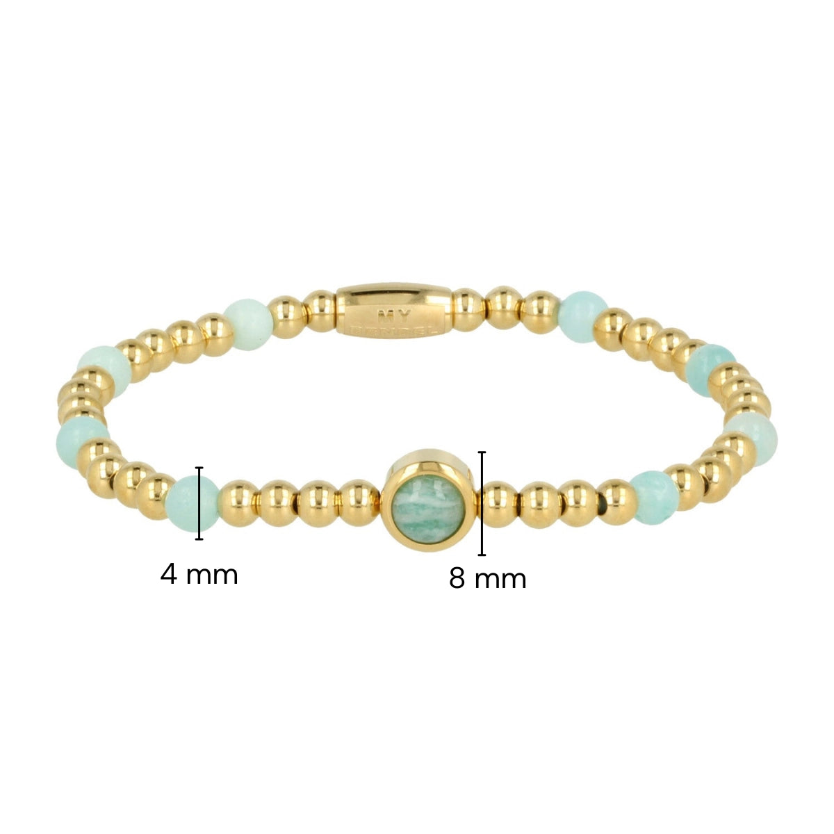 Gouden Bedelarmband met Amazonite Edelsteen