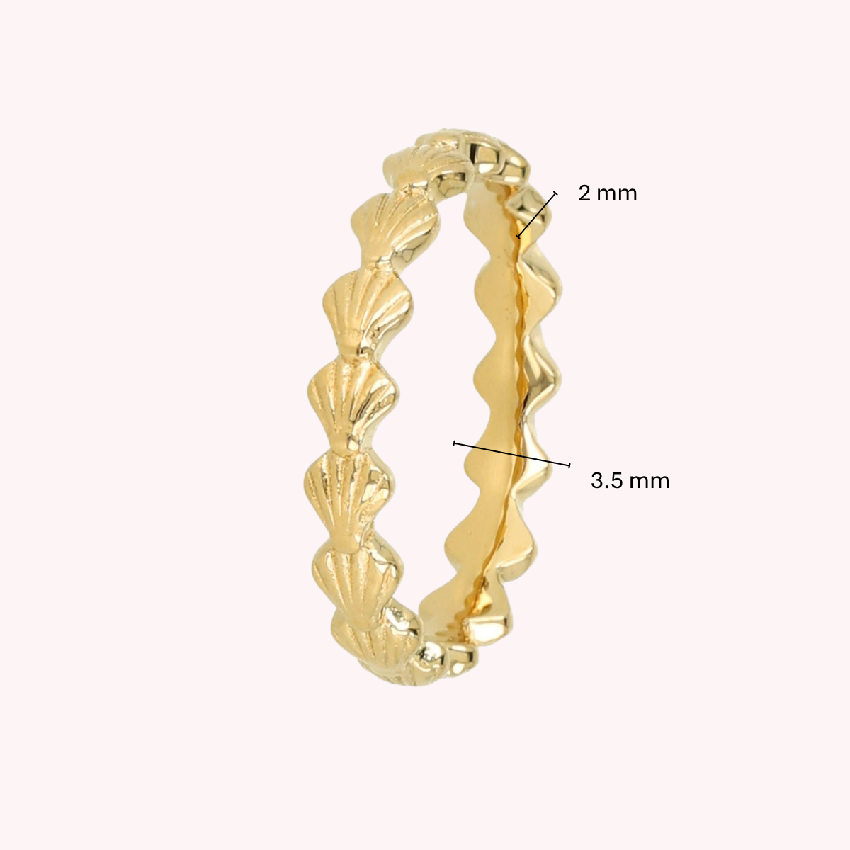 Gold ring with shells - Summer accessory - Stainless steel