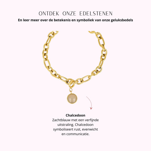 Armband met Chalcedoon - Geboortesteen Maart