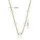 Gold Link Chain with White Pearls - Fine Design