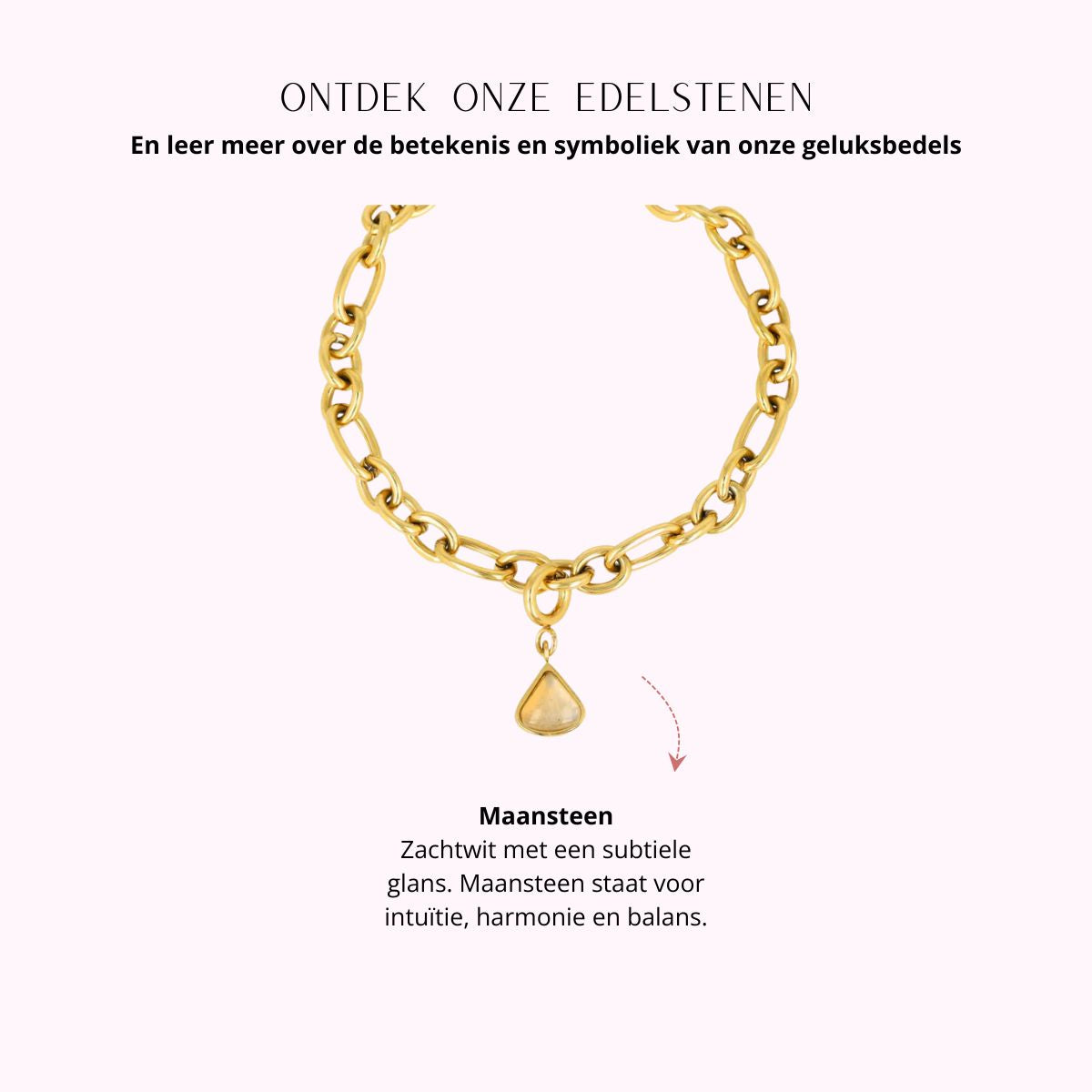 Armband met Maansteen - Geboortesteen Juni