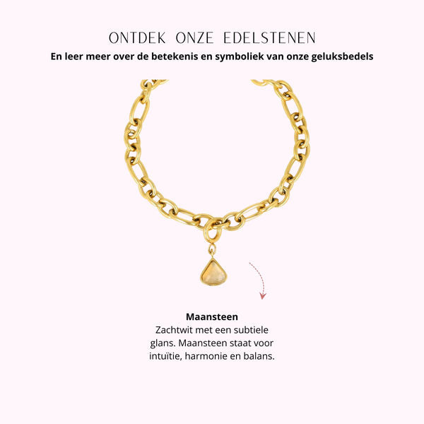 Armband met Maansteen - Geboortesteen Juni