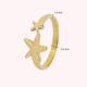 Gold ring - two gold starfish - summery look