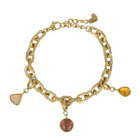 Schakelarmband met edelstenen bedels
