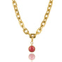 Grove schakelketting met Rhodoniet bedel